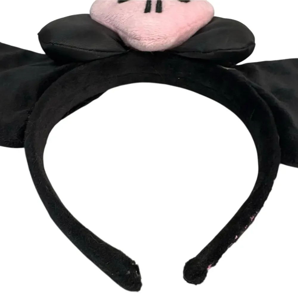 Sanrio Kuromi Puroland Cat Bow Black Plush Headband Cosplay Costume Accessory